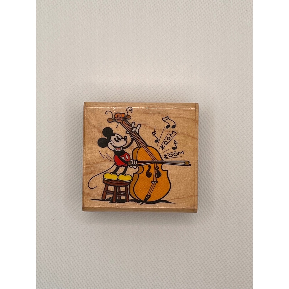 Disney Rubber Stamp Unisex OS Brown Excellent Musical Mickey Mouse 408-E Wood
